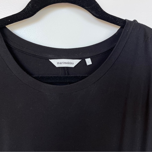 Marimekko Ikkunani Black Short Sleeve Midi Dress with Elastic Waist - Picture 7 of 13